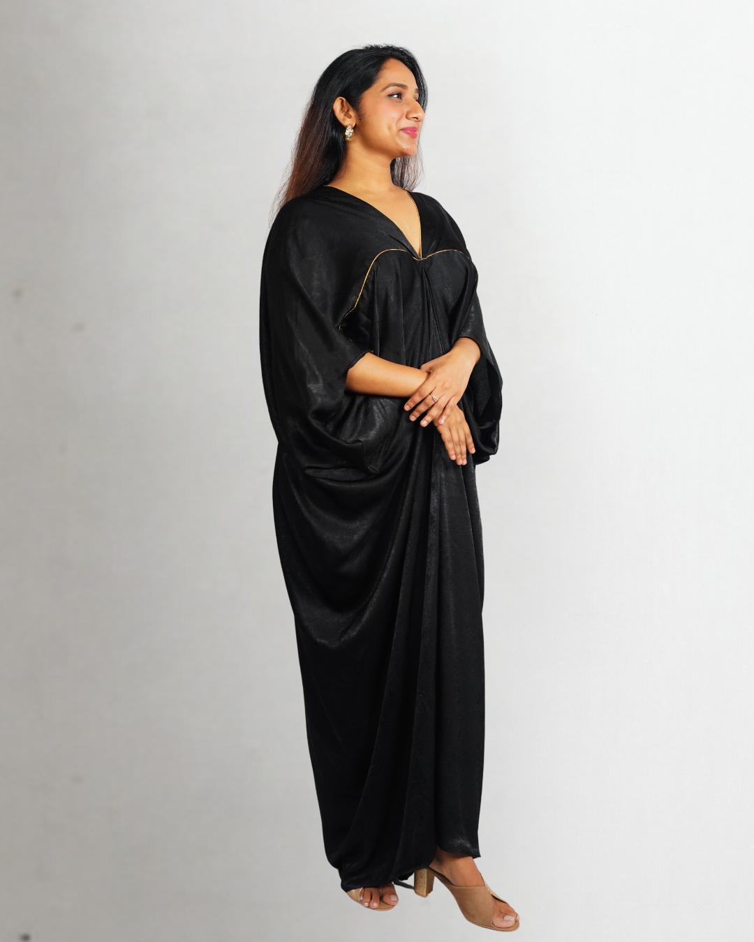 Black Piping Kaftan