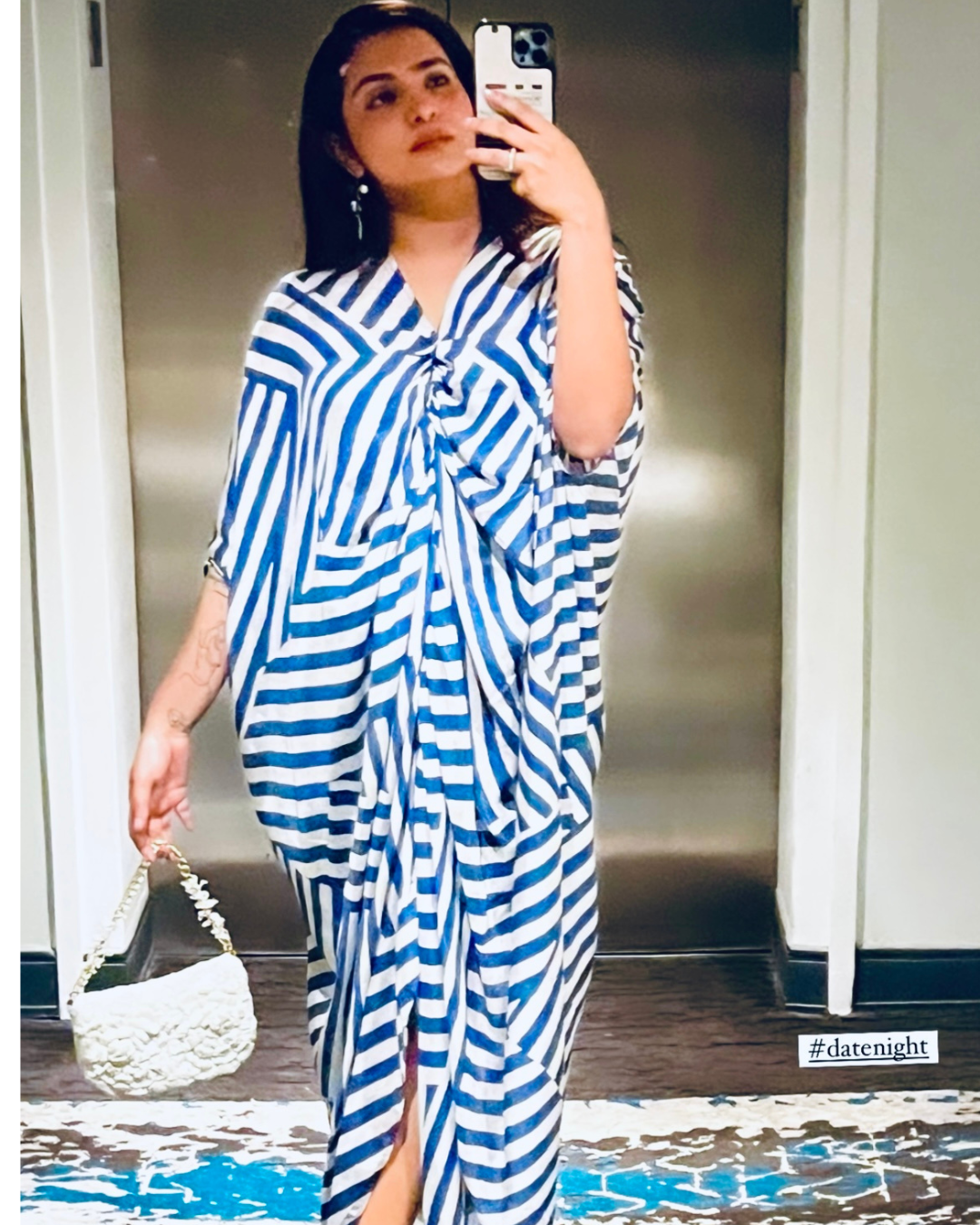 Blue white kaftan