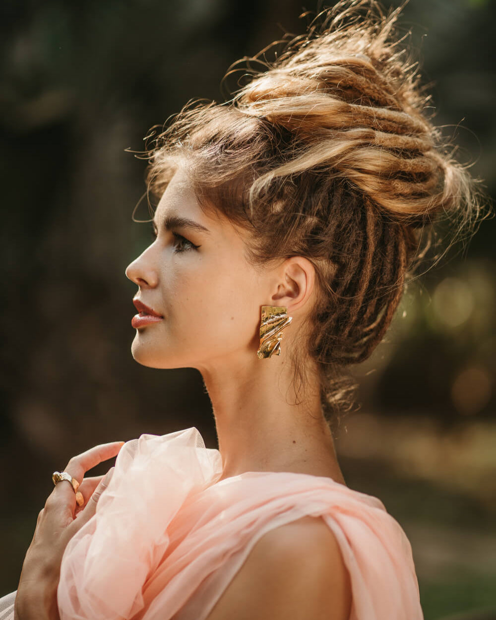 Coral Foil Earrings