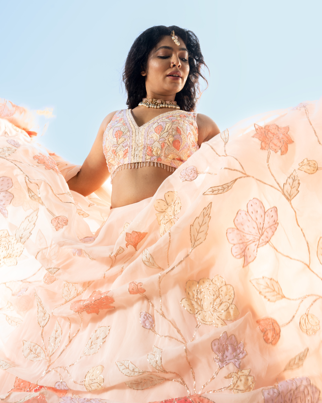 Petal Blush Embroidered Lehenga