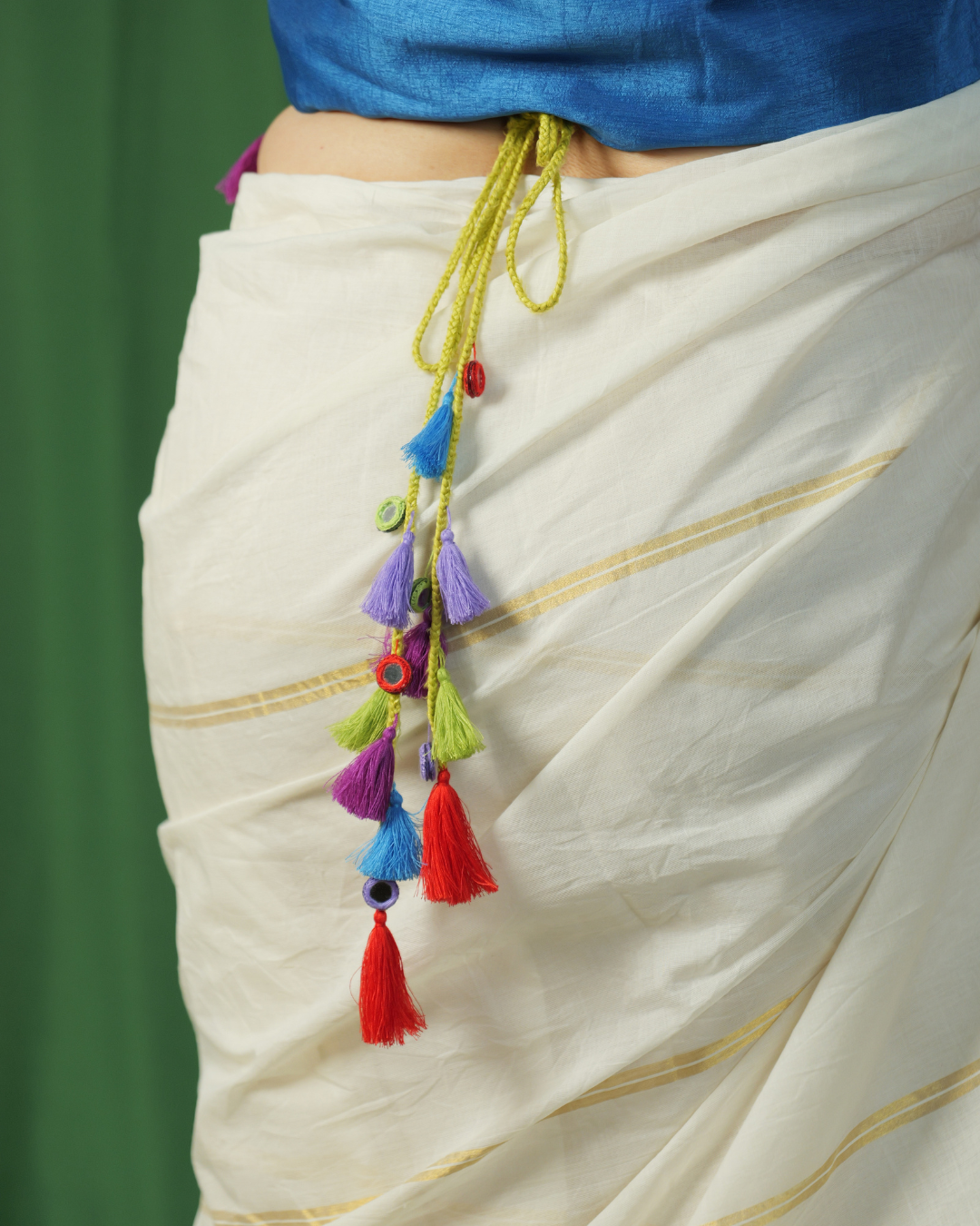 Paru Multicolor Braided Tassel Belt