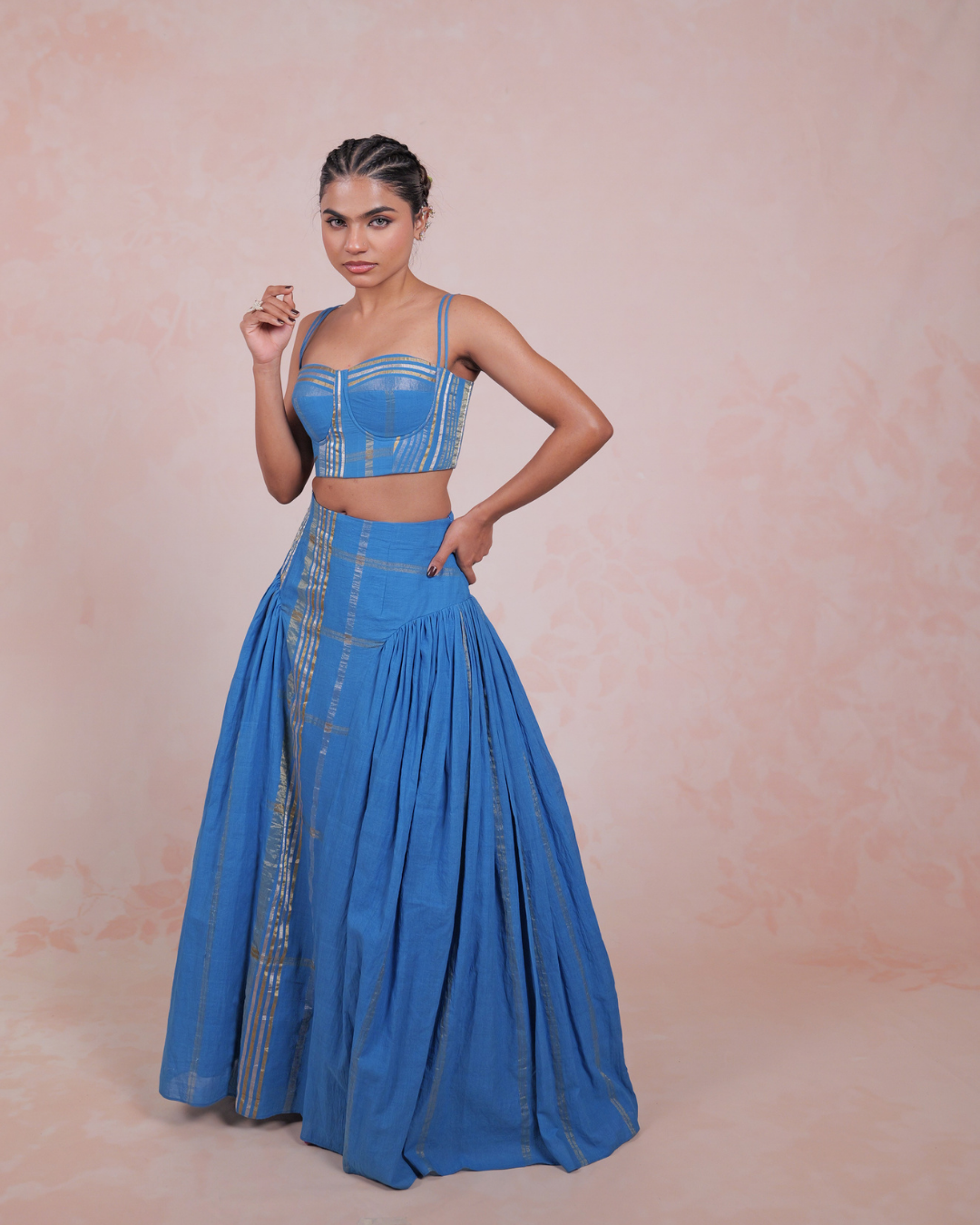Ravini Kasavu Bustier Skirt Set