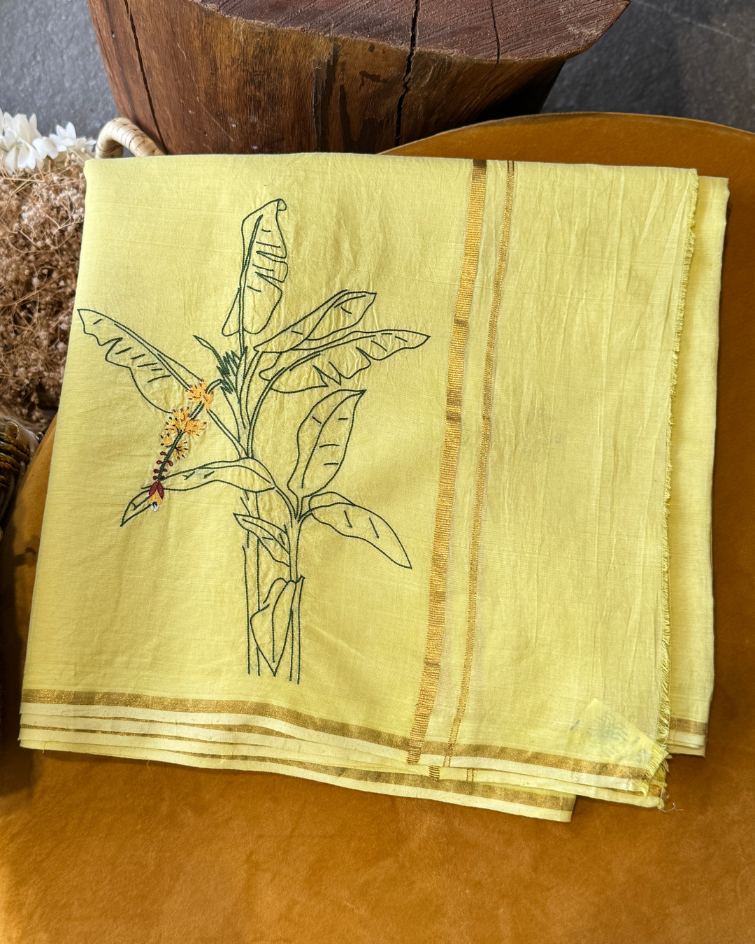 Buttercup Yellow Embroidered Dhoti