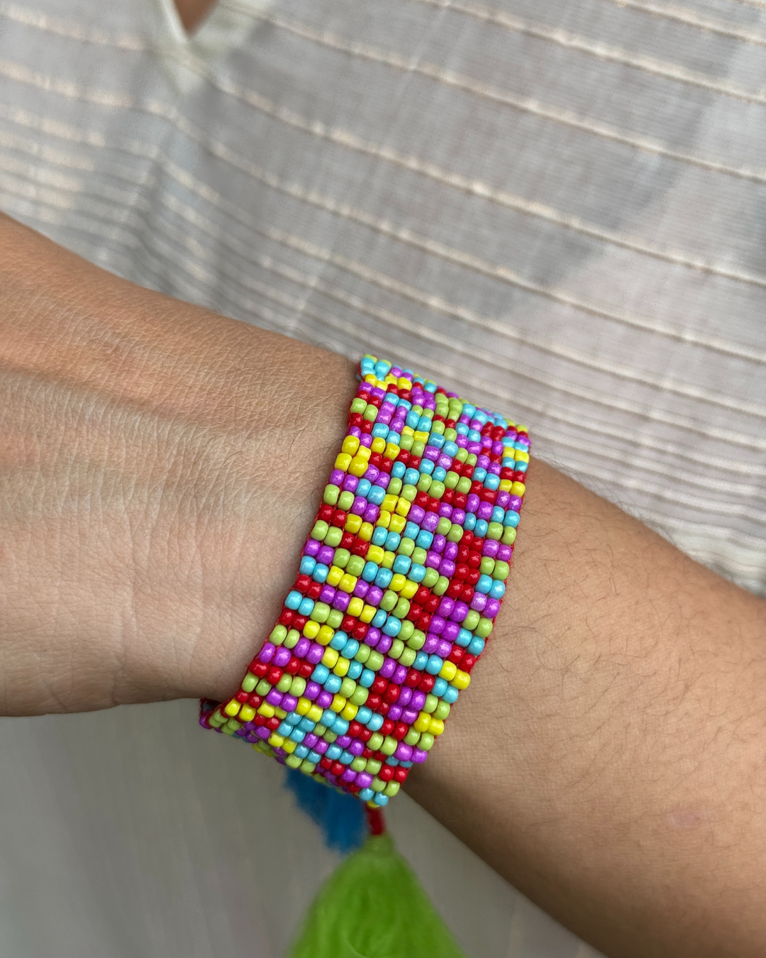 Rakhee Boho Multicolor  Beaded Handcuff