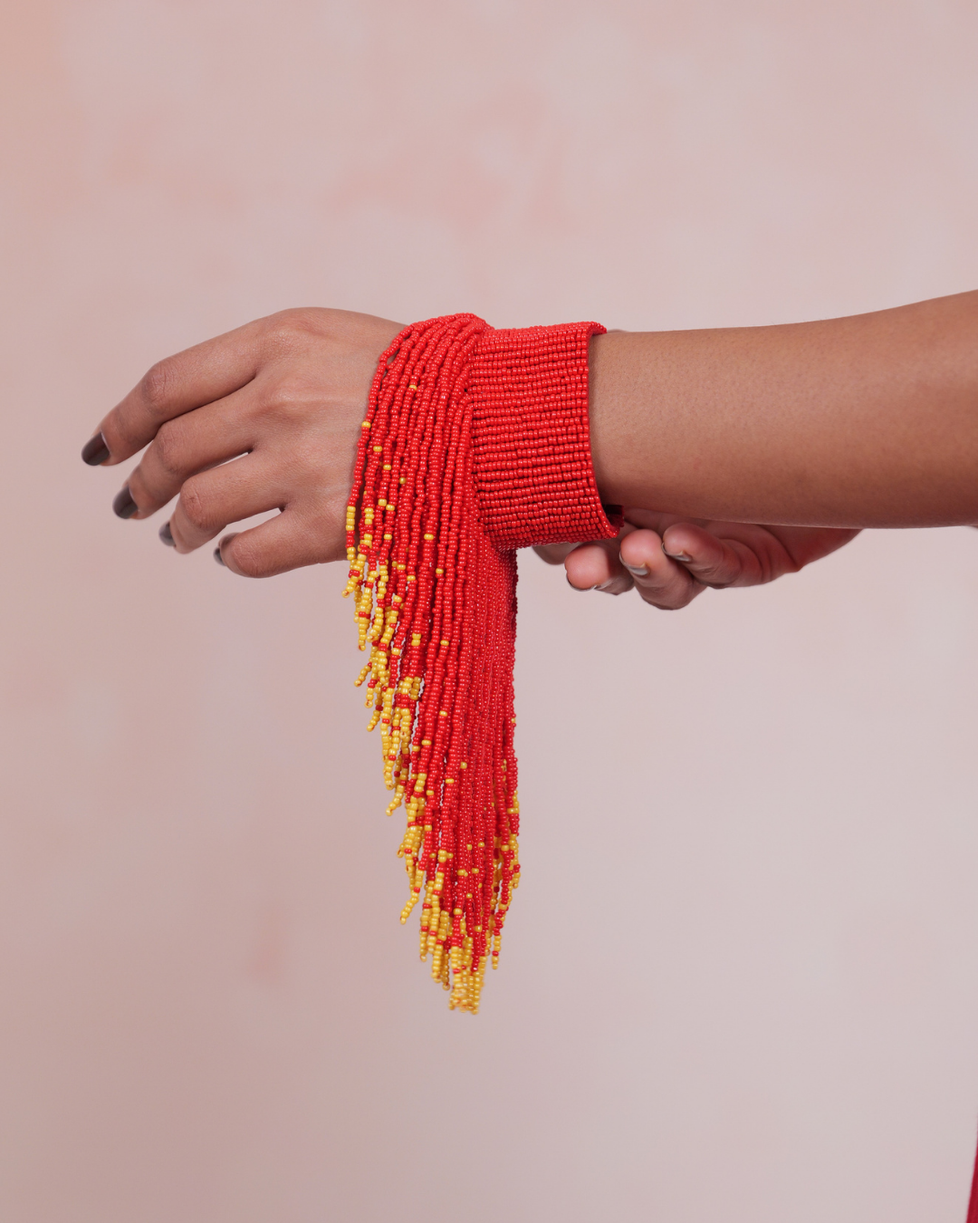 Navira Beaded Red Handcuff