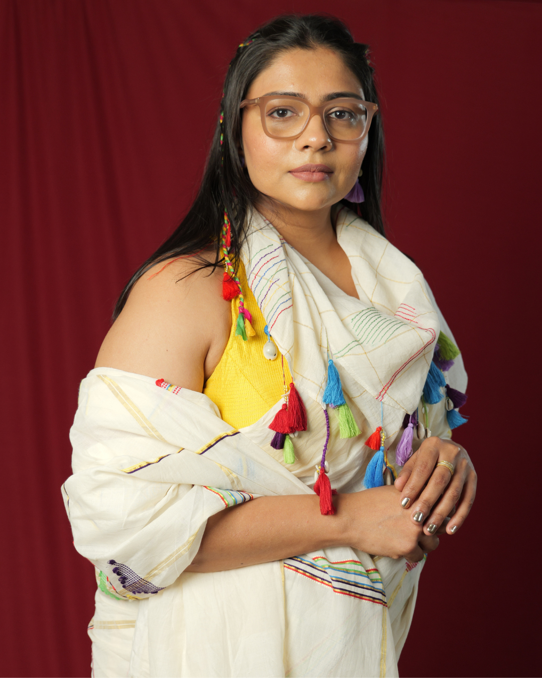 Ummukulusu Off White Scarf with Tassels