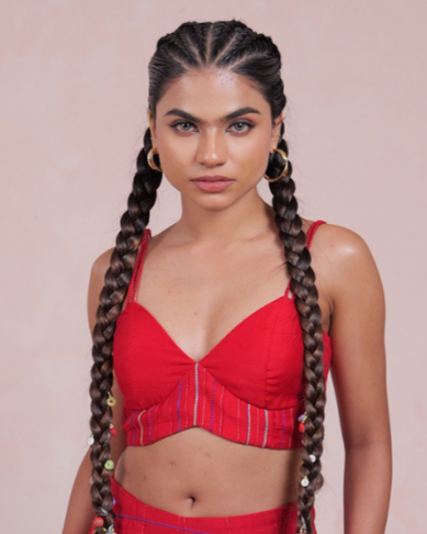 Manjari Red Crop Top