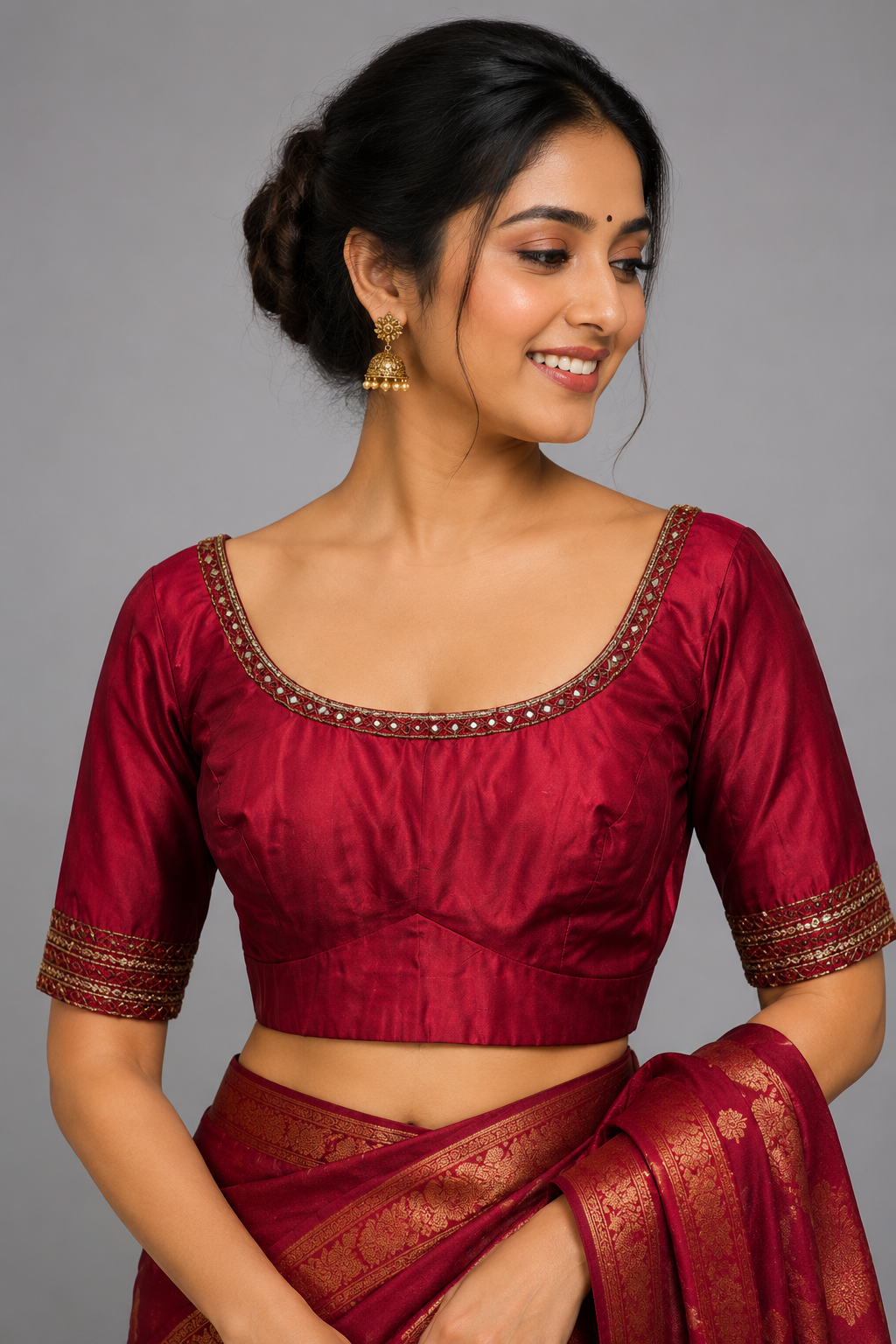 Red party blouse