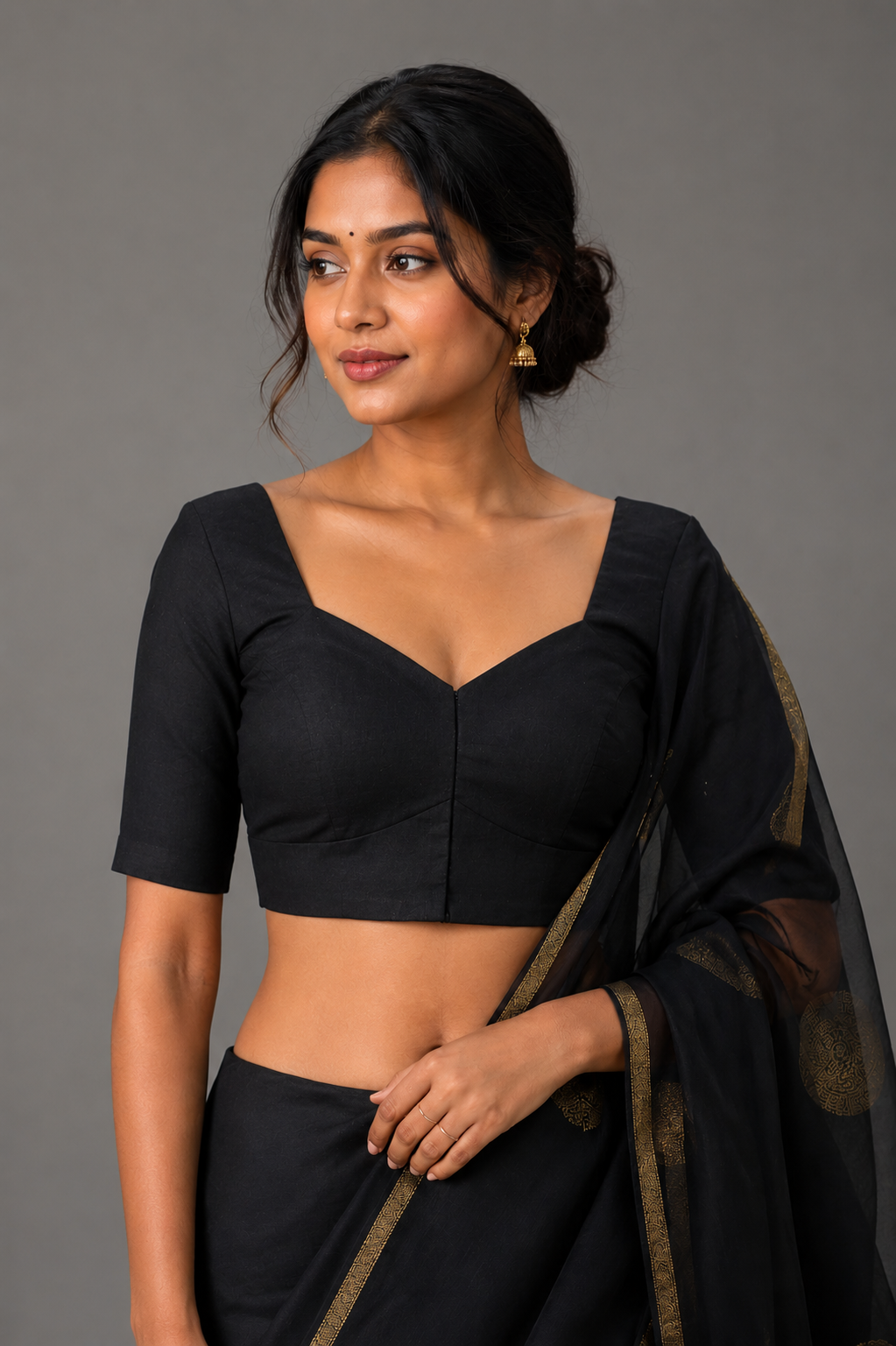 Black cotton blouse