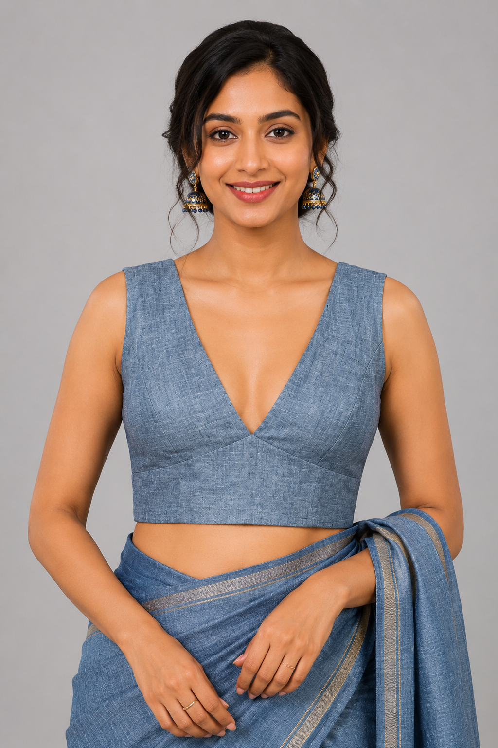 Linen Zipper blouse