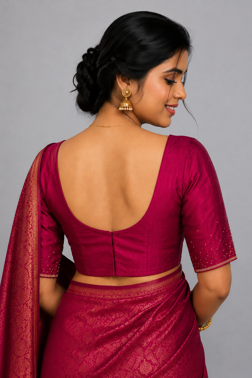 magenta blouse