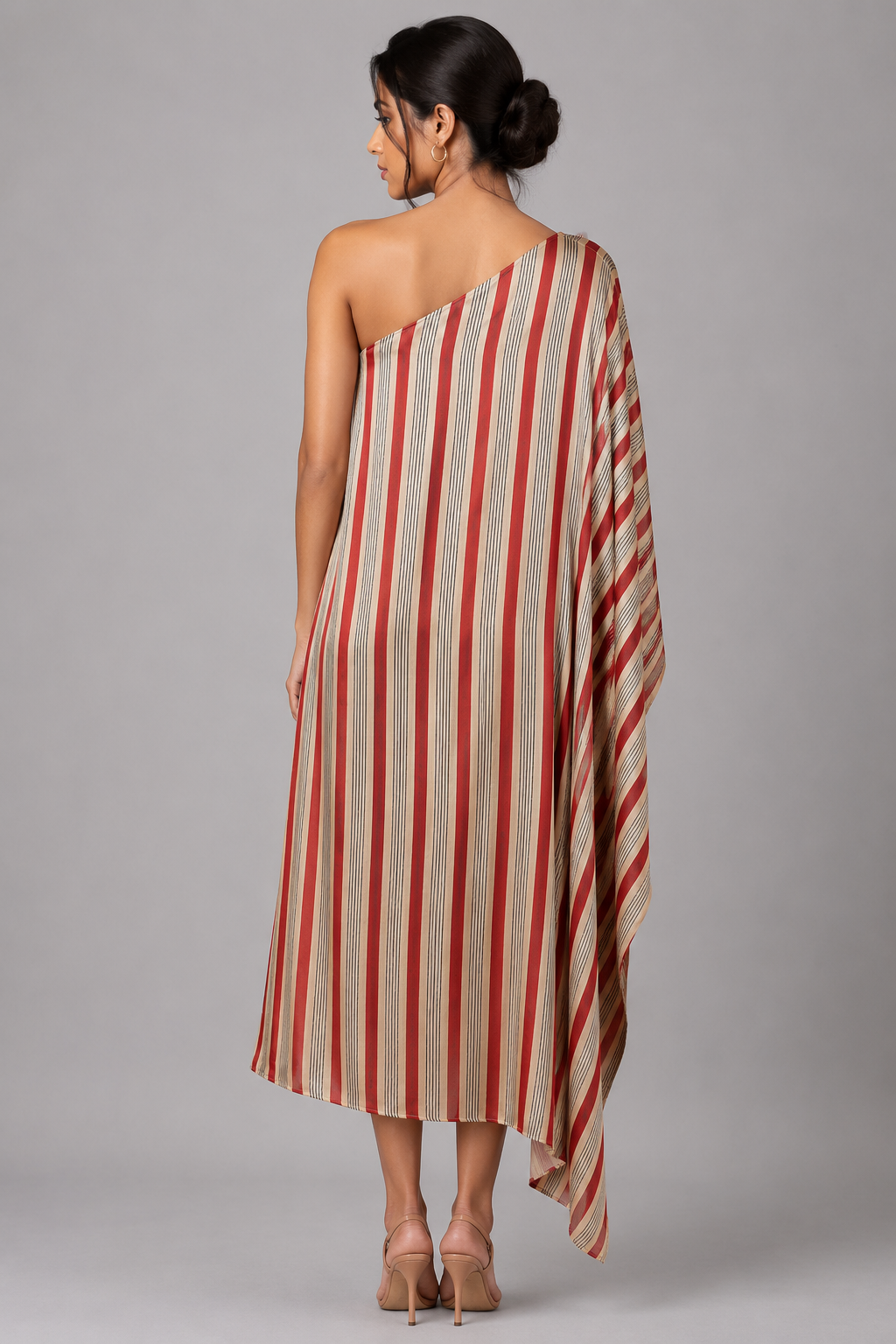 Assymetric appliqué dress