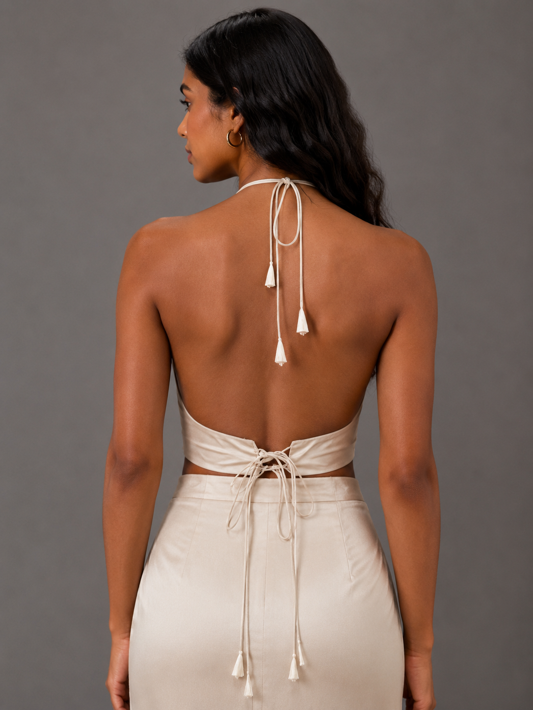Silver spaghetti strap blouse