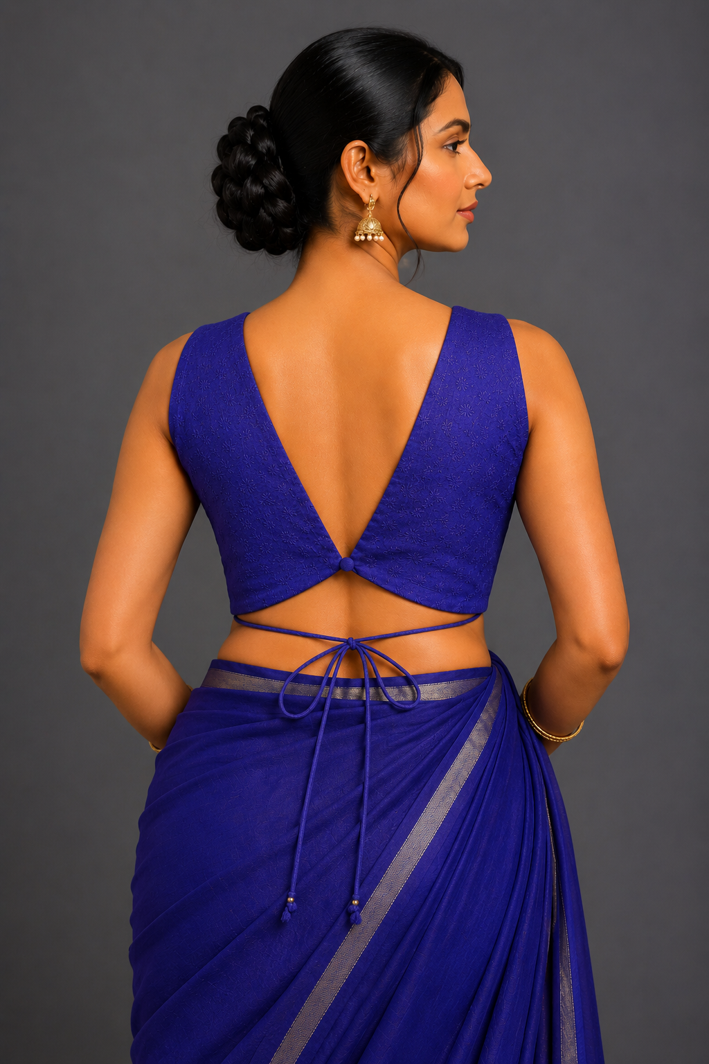 Violet Blue Mashru Blouse
