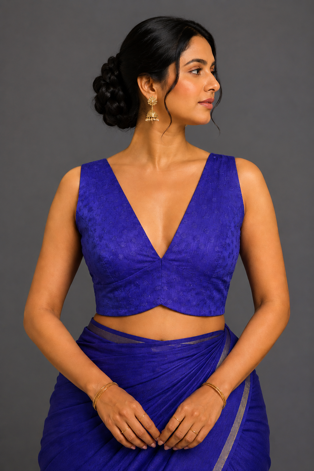 Violet Blue Mashru Blouse