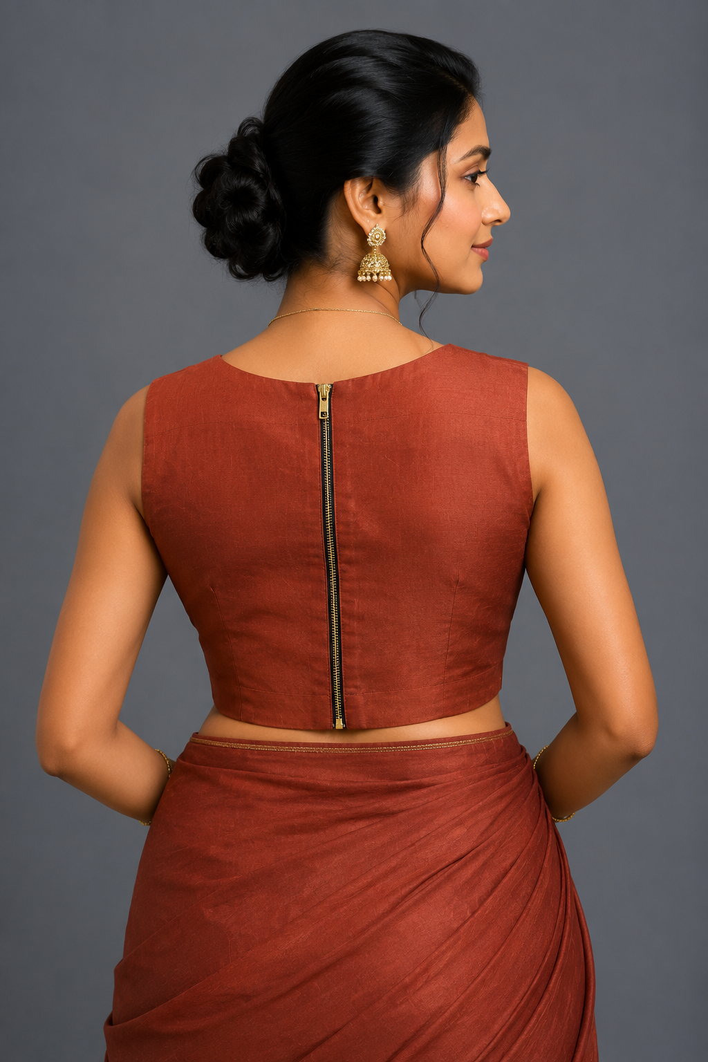 Rust Satin Blouse