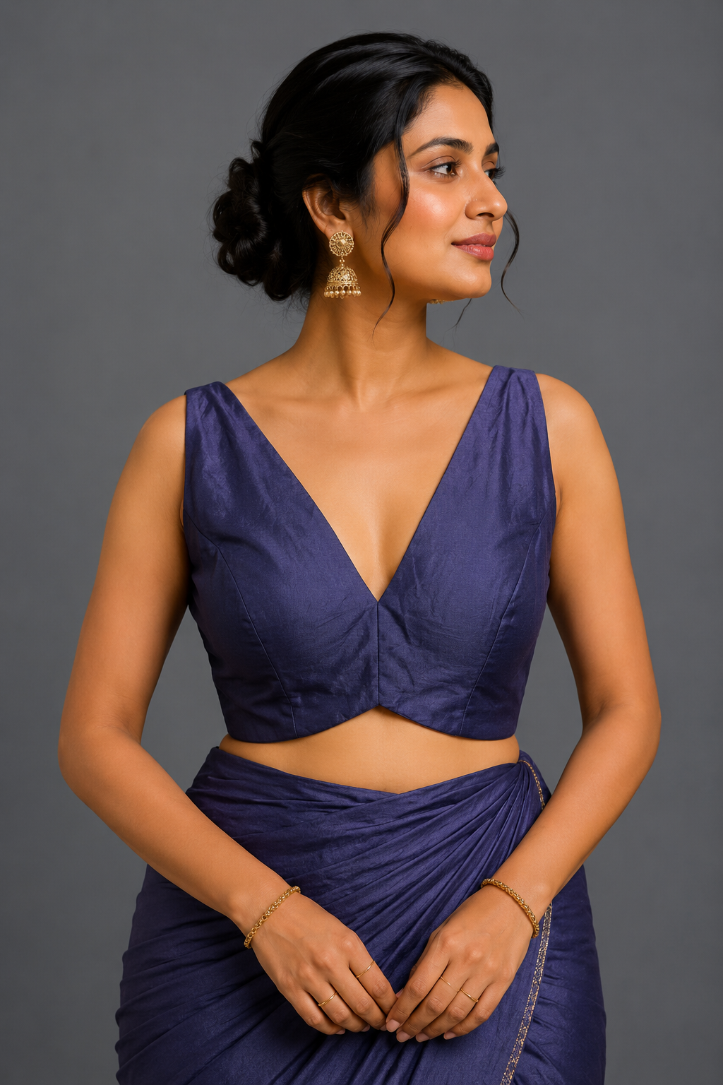 Navy Blue Modal Blouse