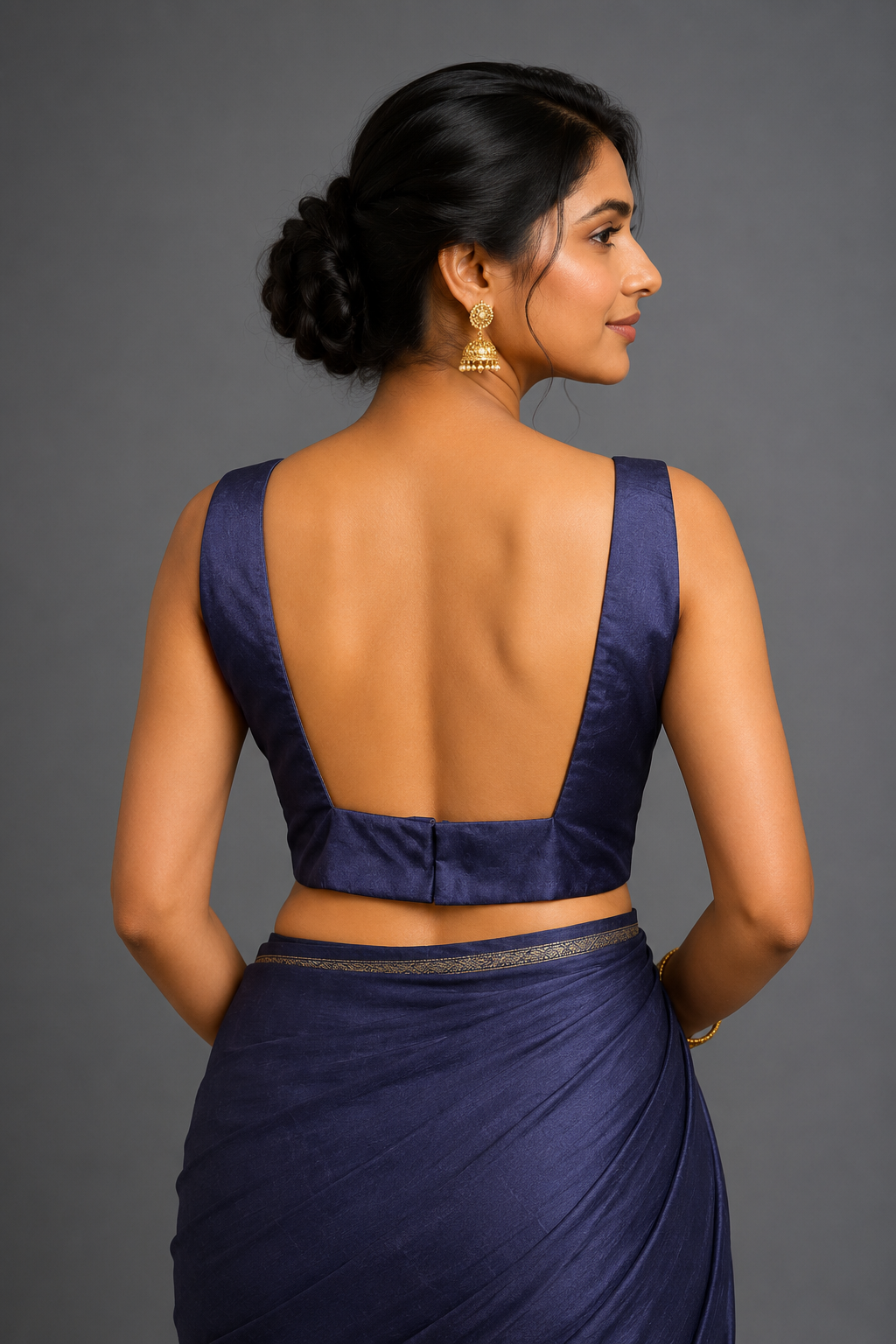 Navy Blue Modal Blouse