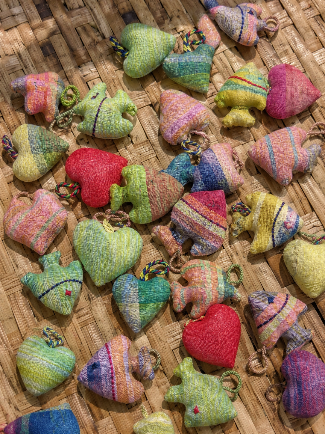 Multicolor Stuffed heart charms