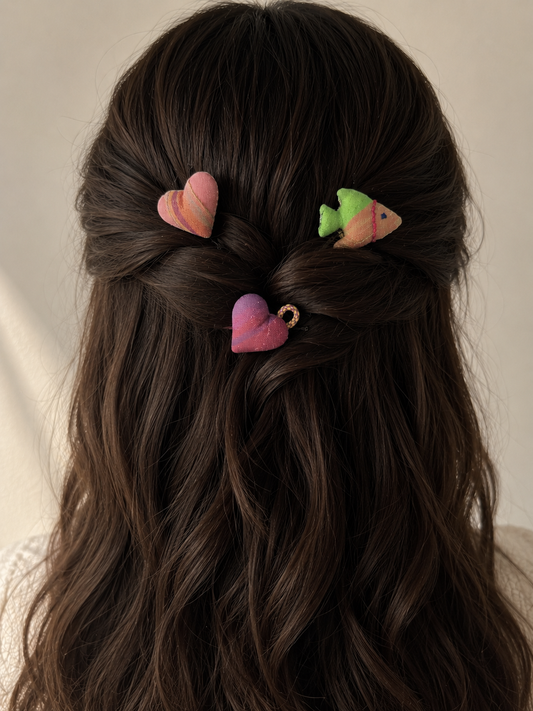 Multicolor Stuffed  fish hair pin