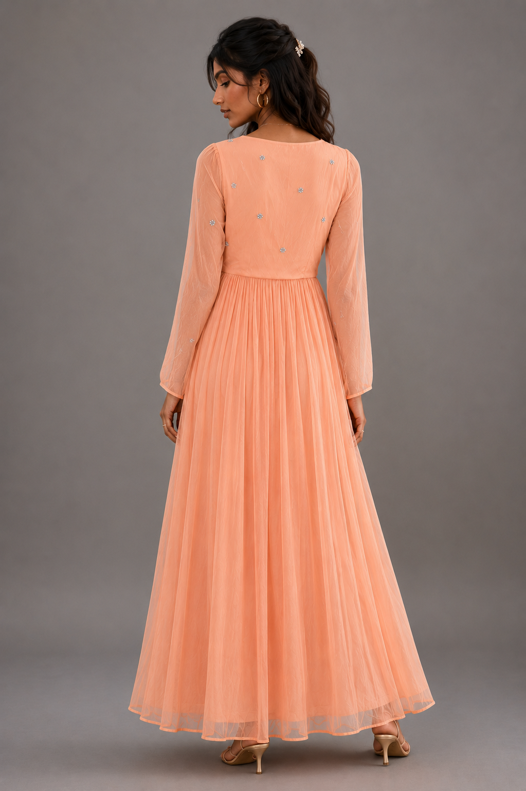 Blush Pleated Wrap Dress