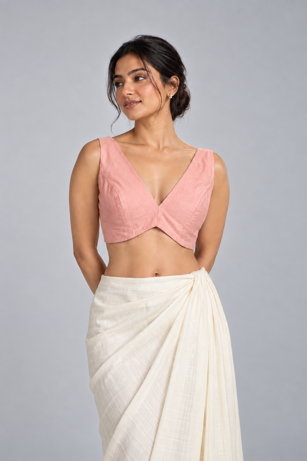Mira Blush Tie-Back Blouse