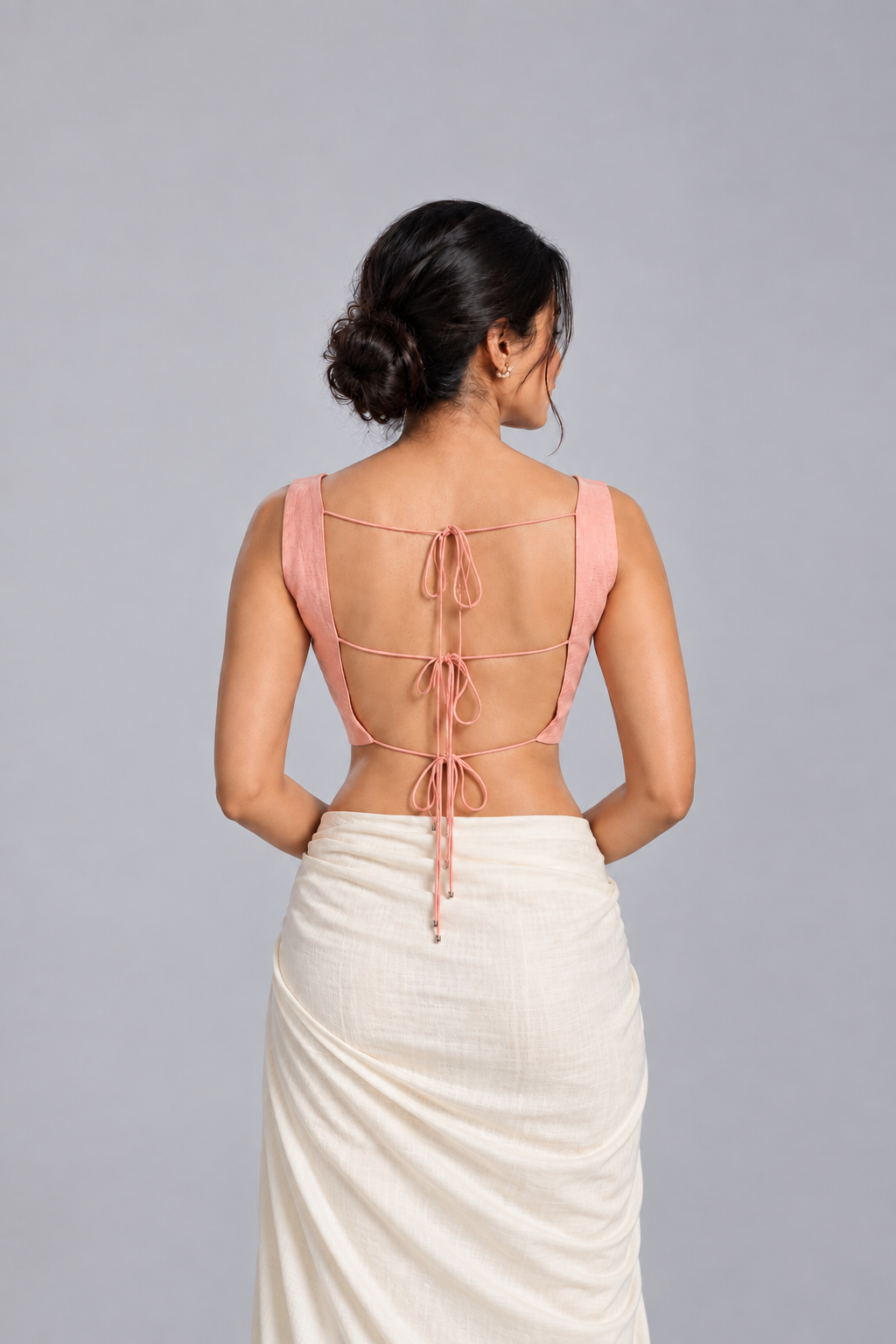 Mira Blush Tie-Back Blouse