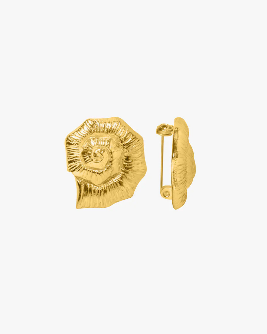 Knobbed Whelk Brooch Gold