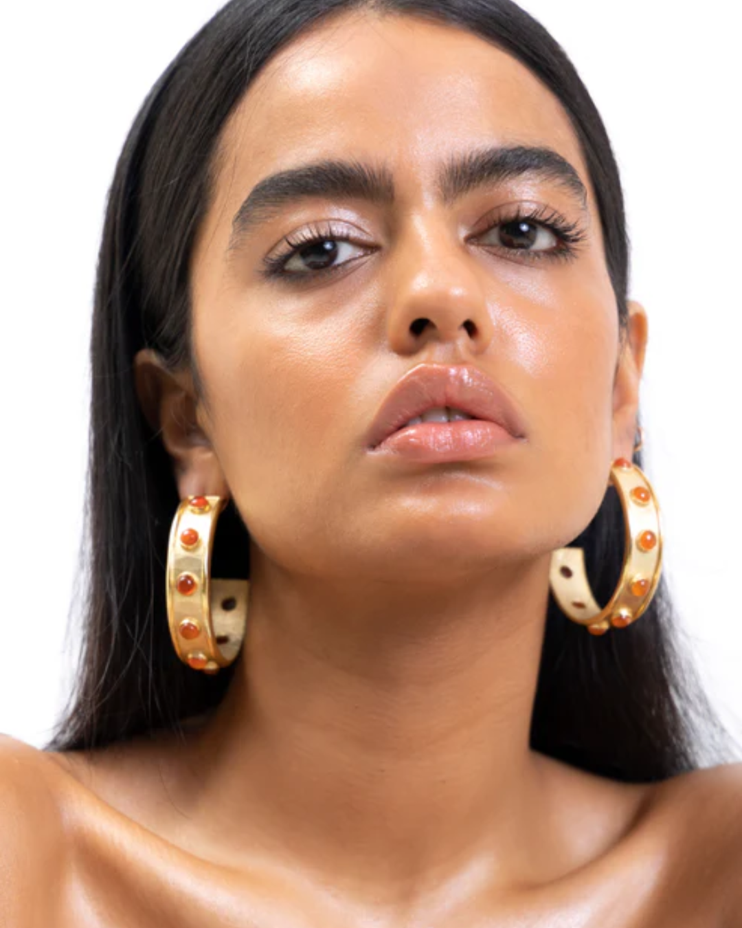 Mallika Hoops In Carnelian