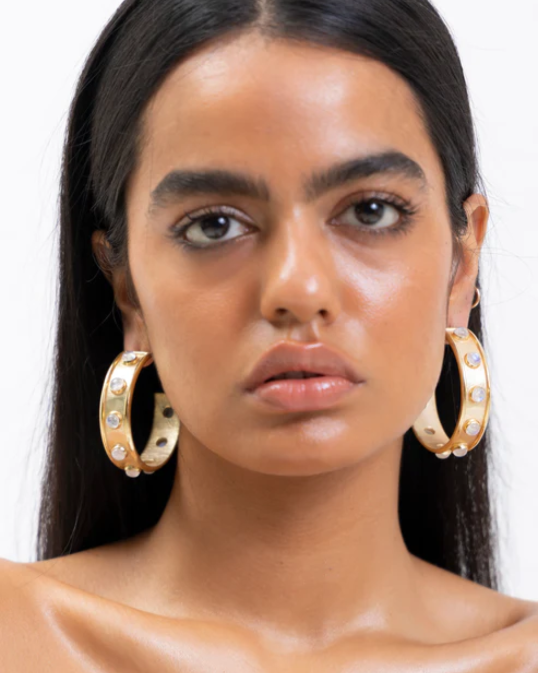 Mallika Hoops In Moonstone