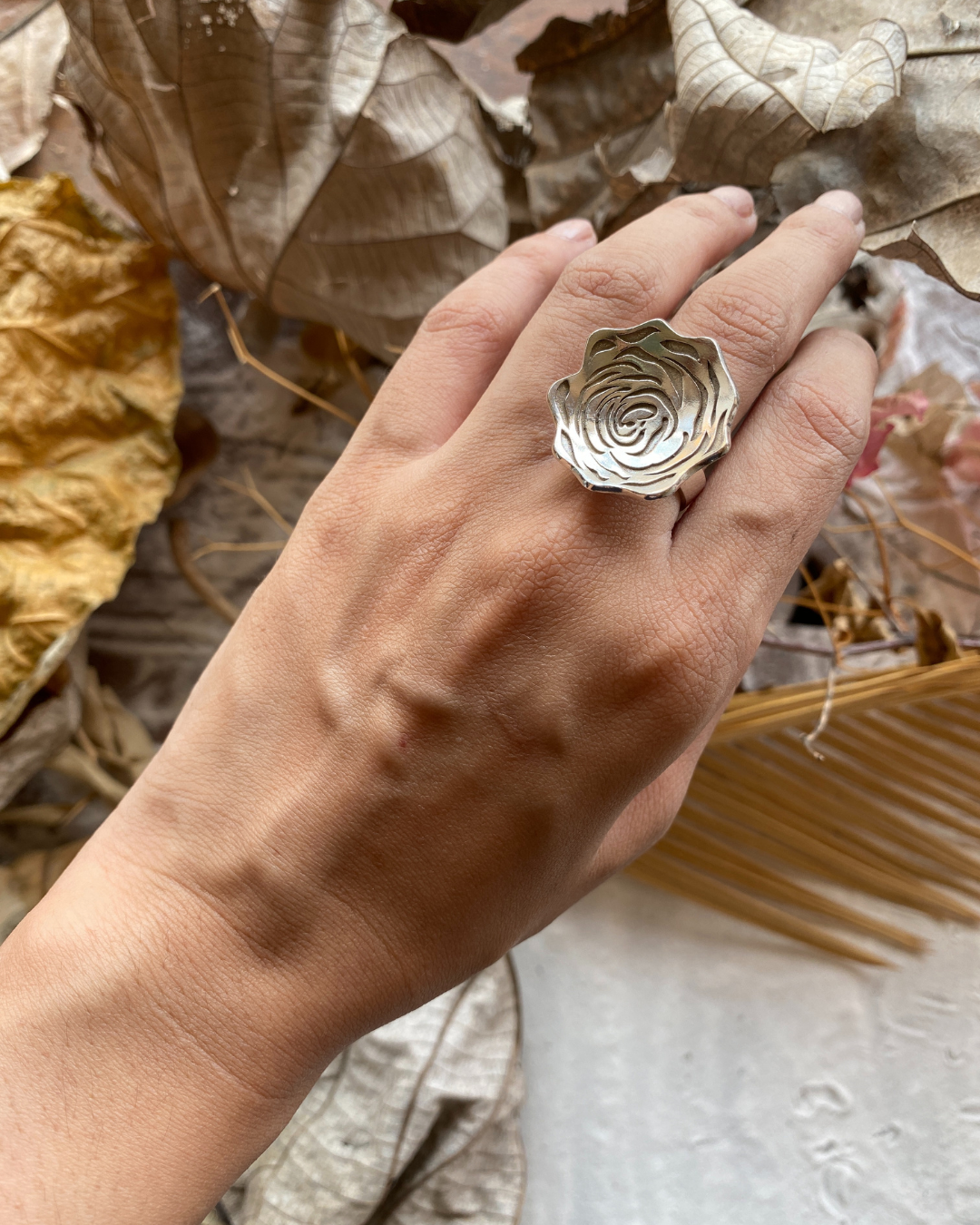 Silver Rose Ring