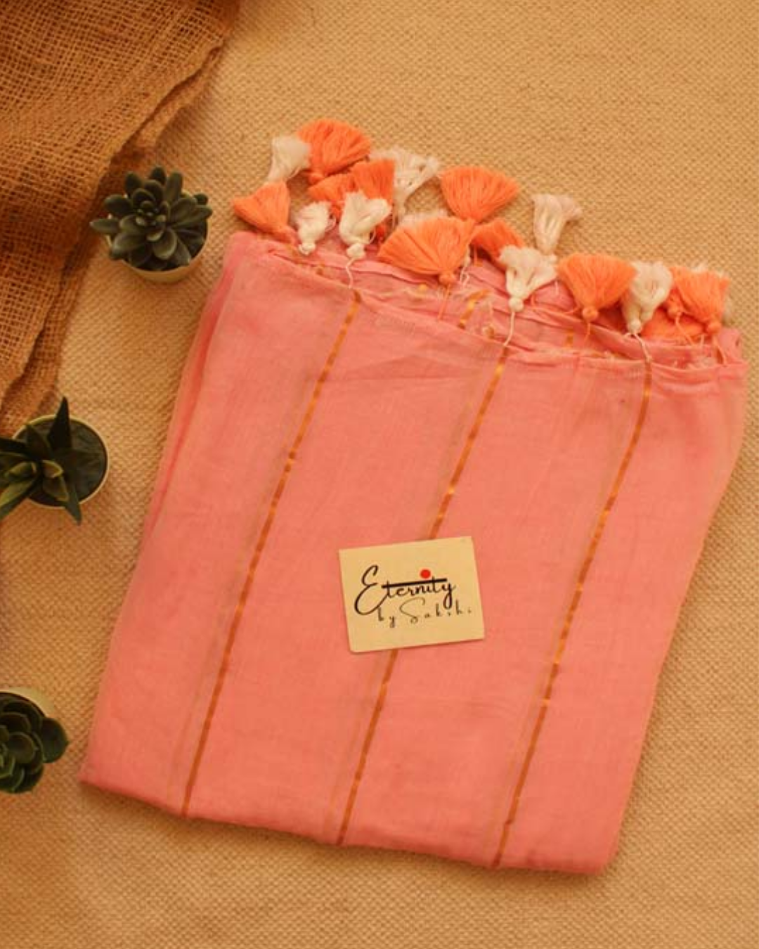 Peach Suti Saree