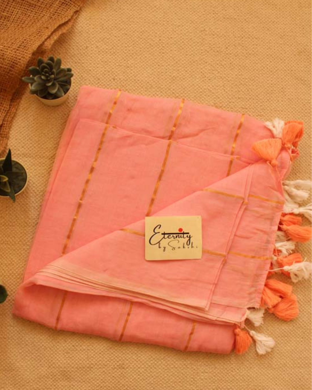 Peach Suti Saree