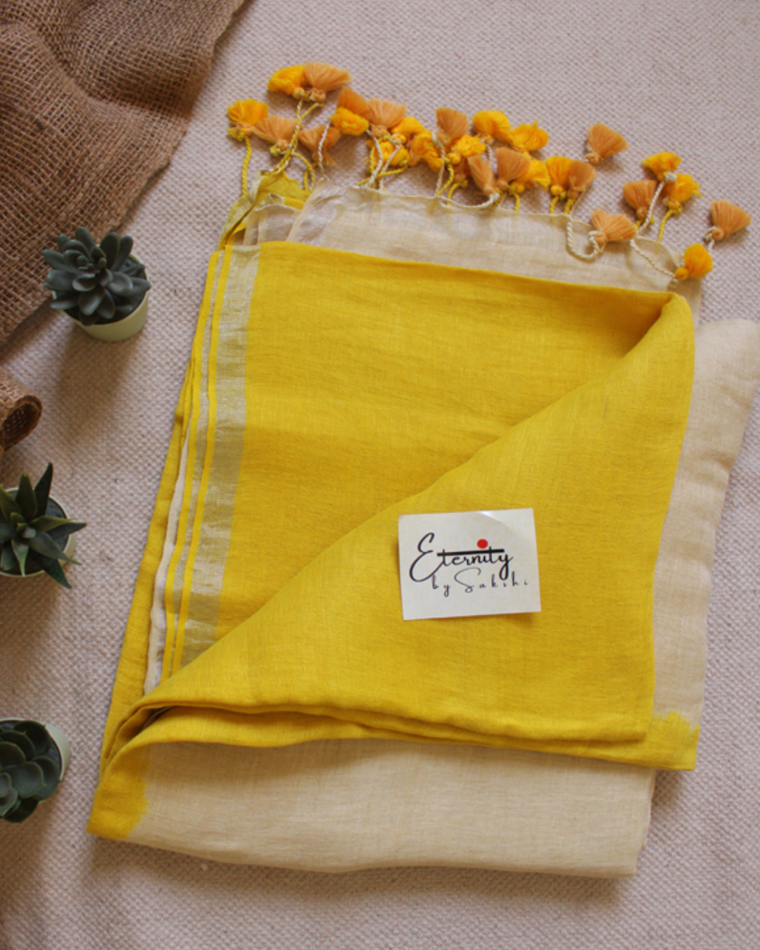 Yellow Ombre Saree