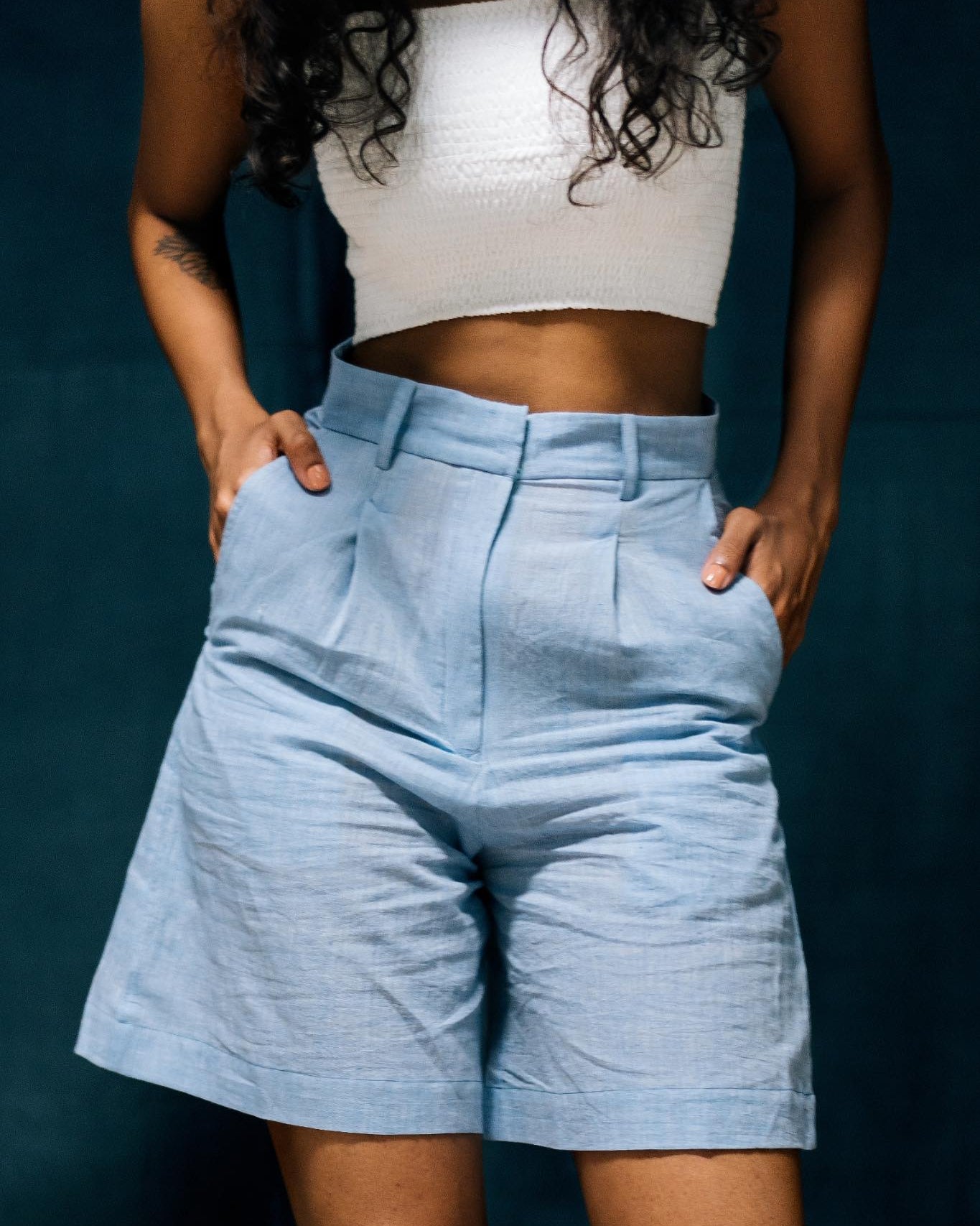 Ratan - Blue Tailored Shorts