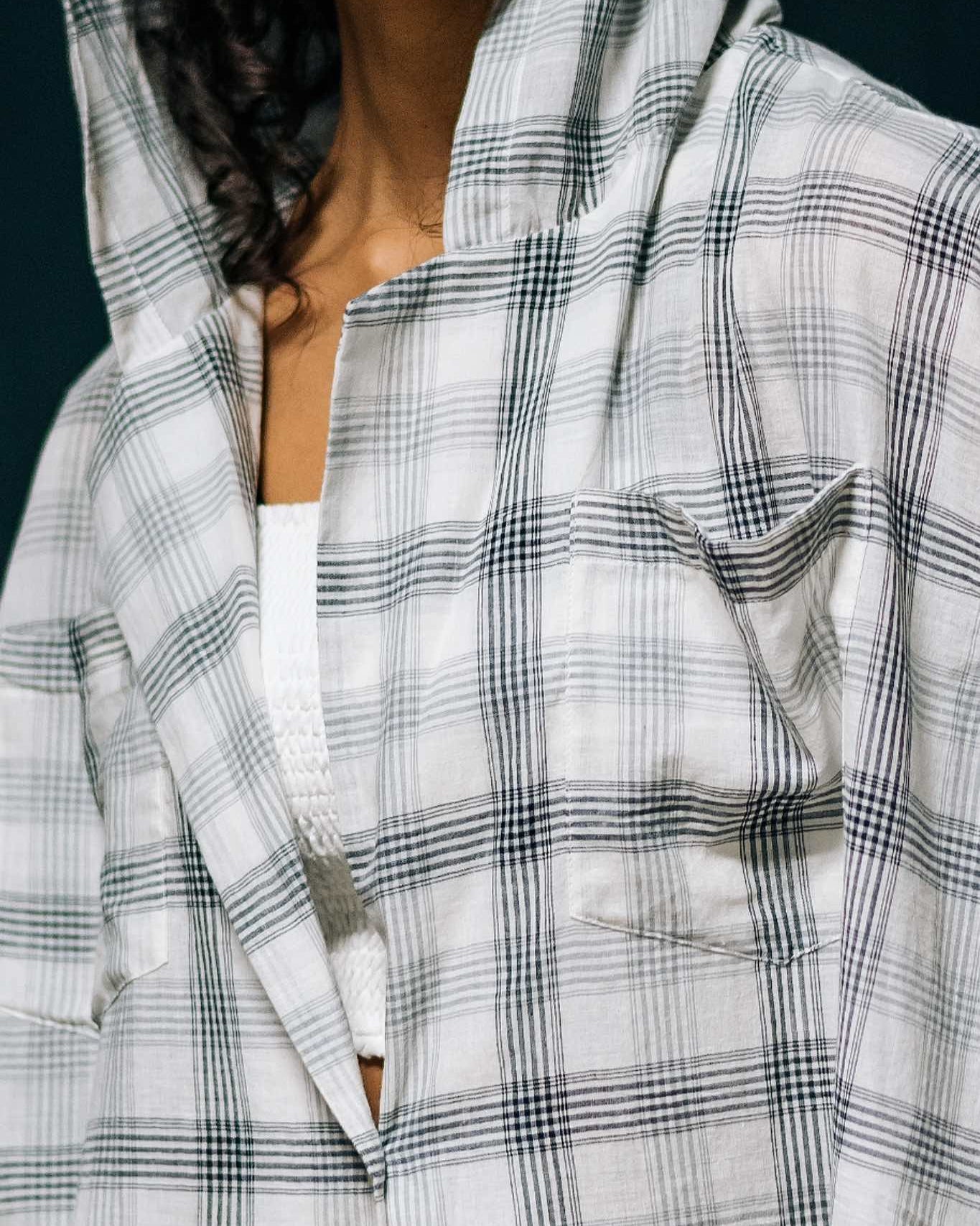 Labanya - Madras Checks Hooded Jacket