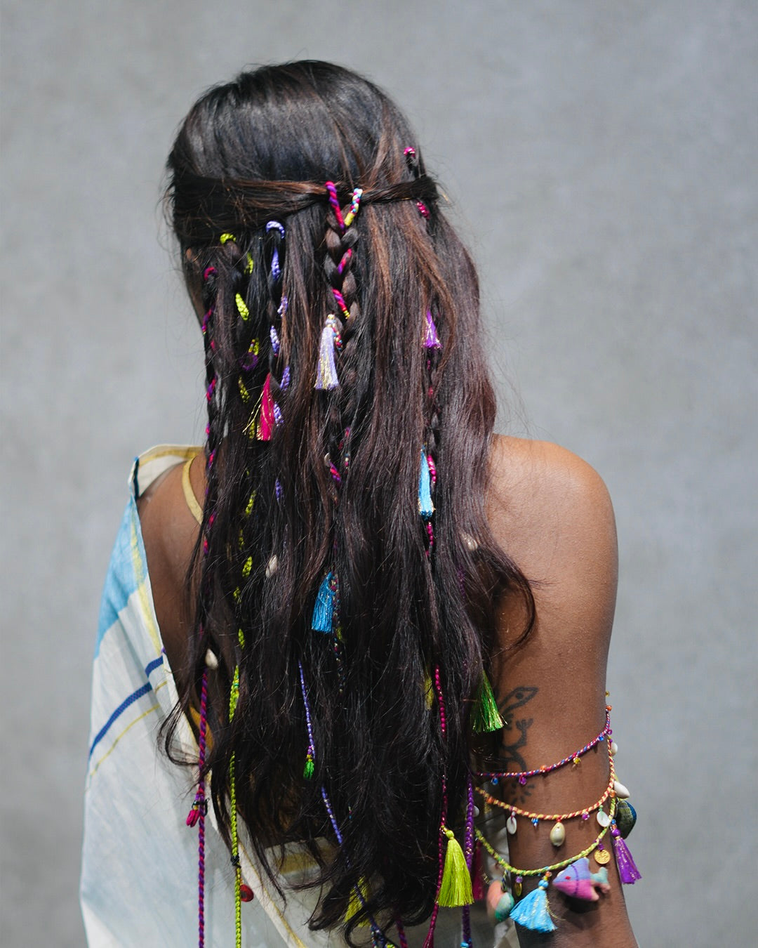 Multicolor single braid Hair accessory