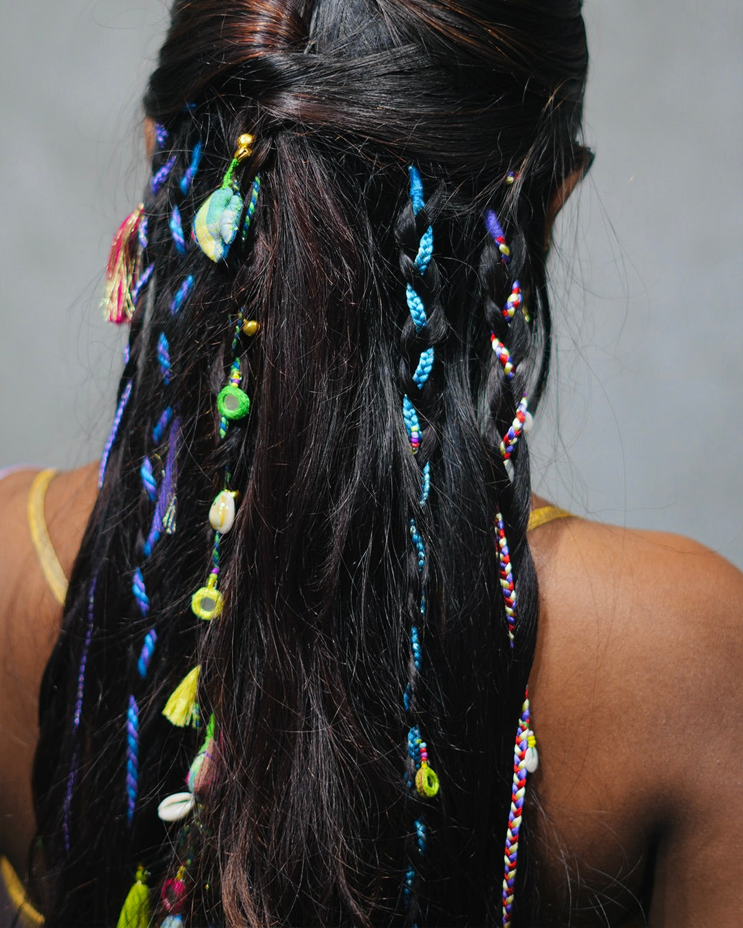 Multicolor single braid Hair accessory