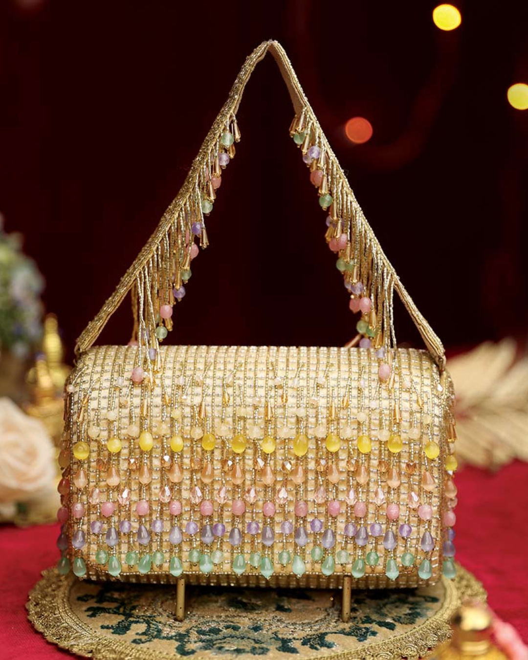 Opal Flapover Clutch Sublime Pastel Multi with Handle