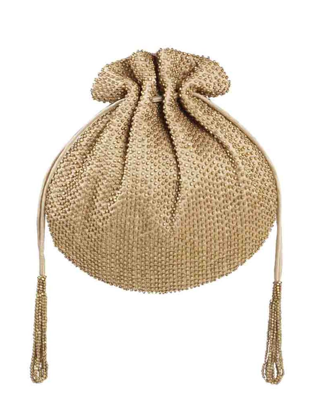 Metal Beads Potli Peerless Gold with Handle