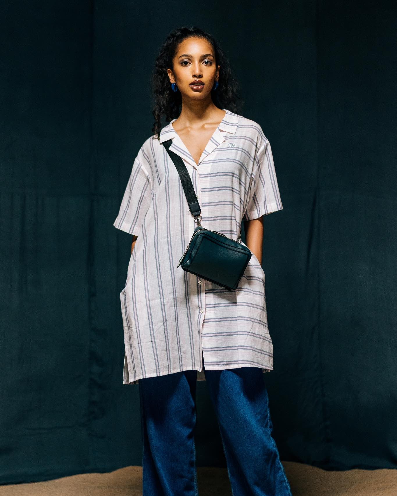 Mrinal - Striped Shirt Dress