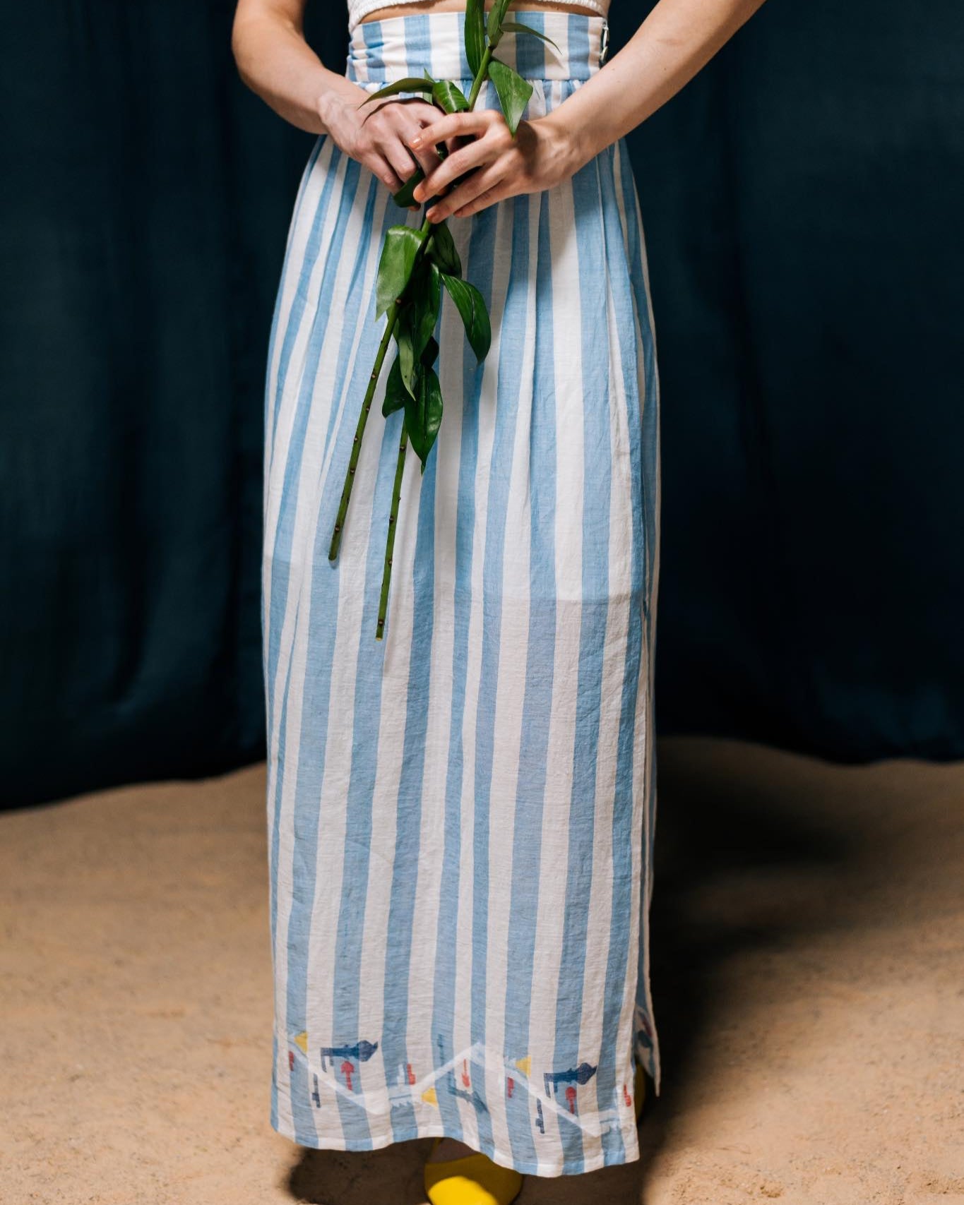 Neeraja - Long Jamdani Skirt with Slit