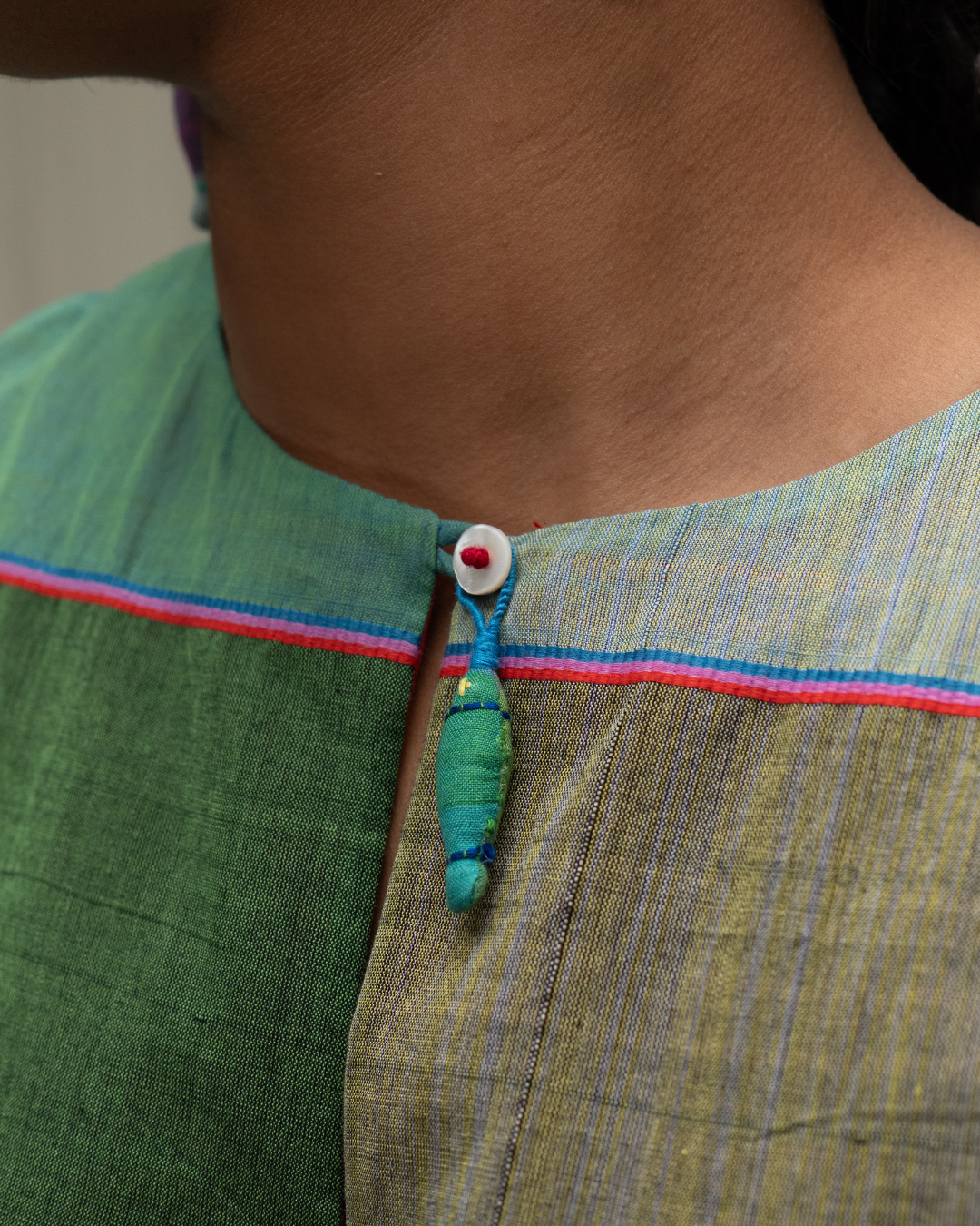 Multicolor Stuffed fish  button charms