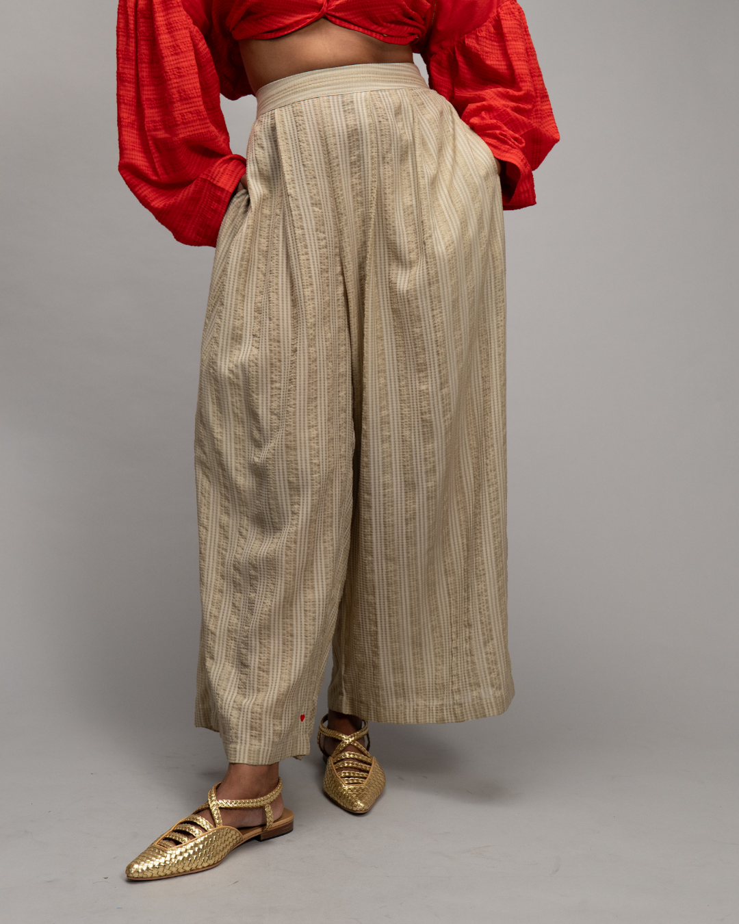 Clarissa Oatmeal Straight Fit Trousers