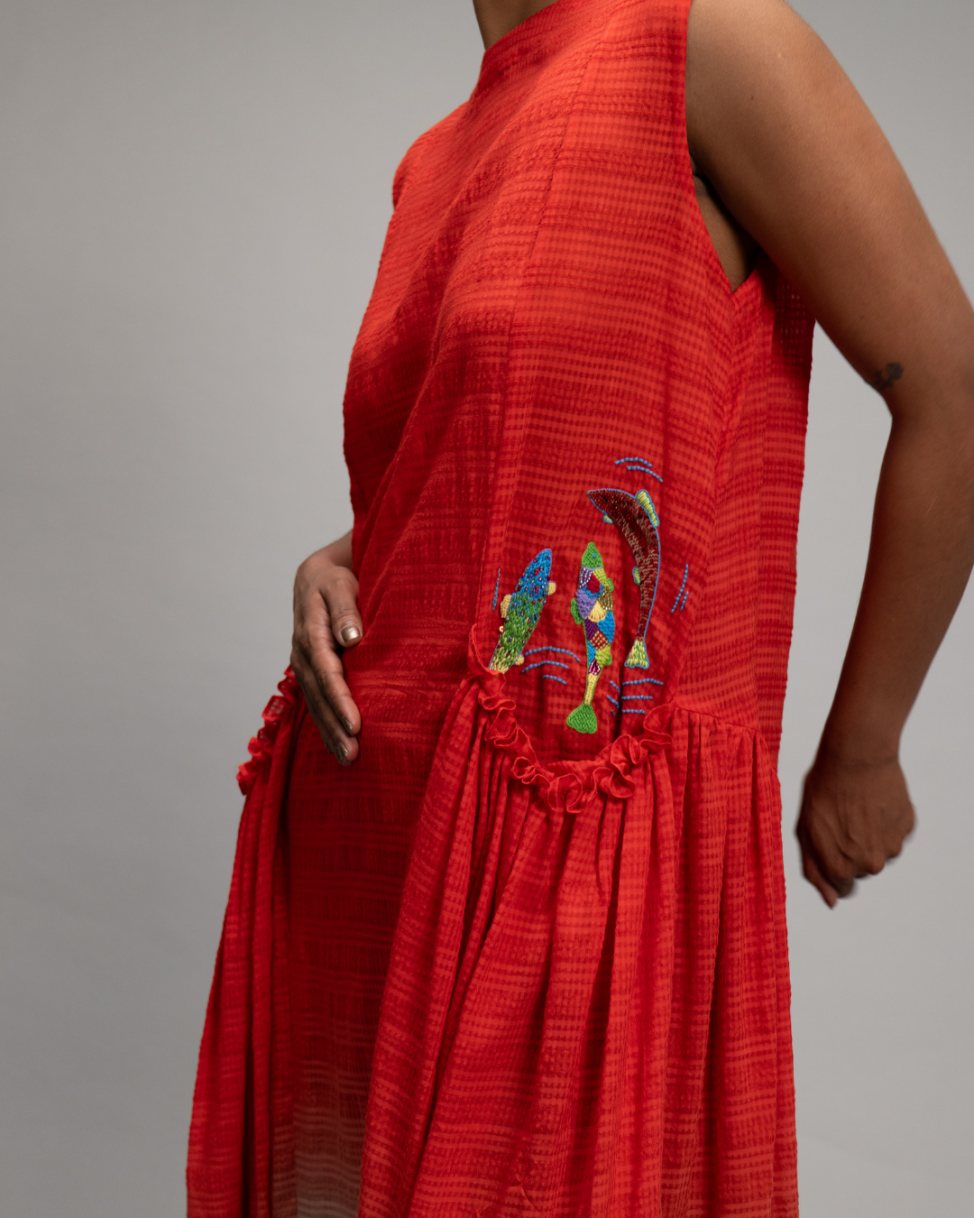 Helina Coral Oatmeal Ombré Dress