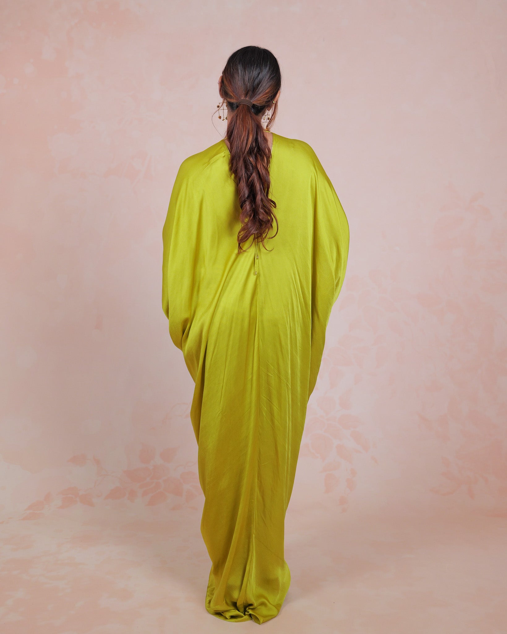 Lime Radiance Tie-Up Kaftan