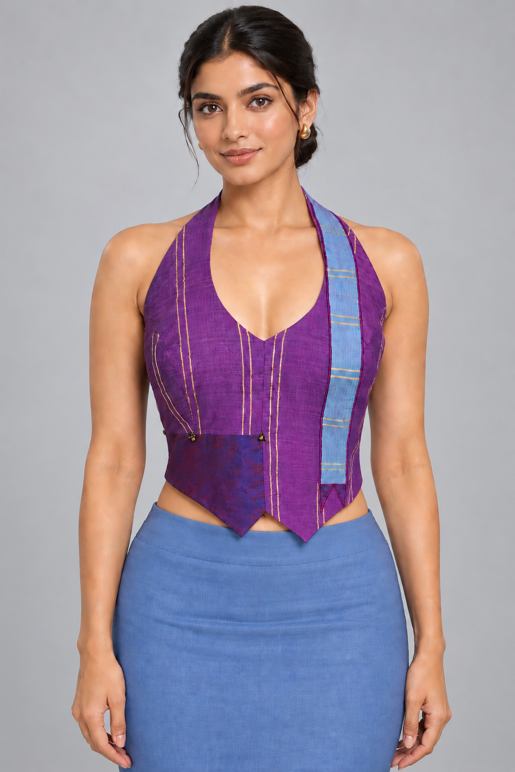 Vanya Violet Halter Blouse