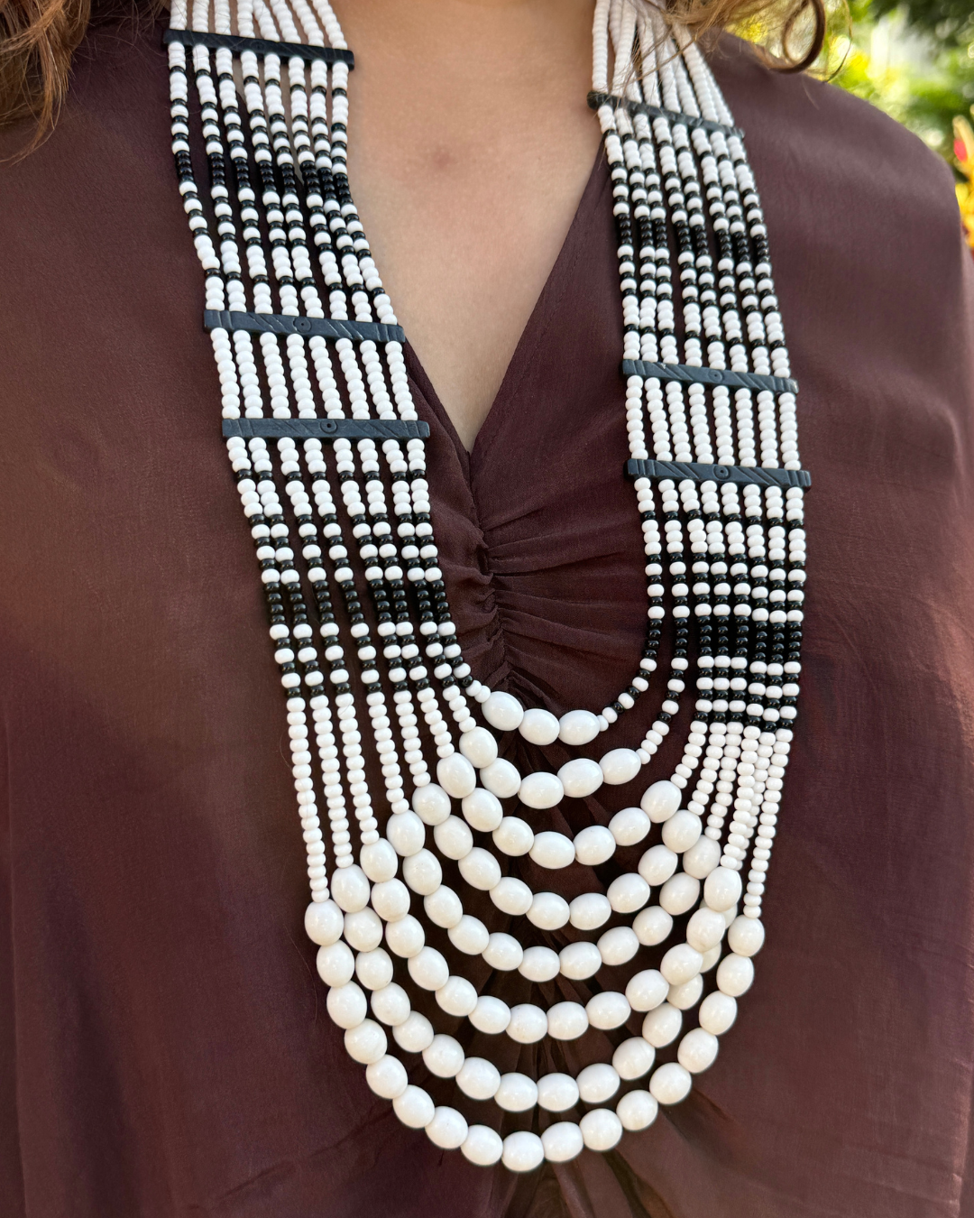 White Goulu Statement Necklace