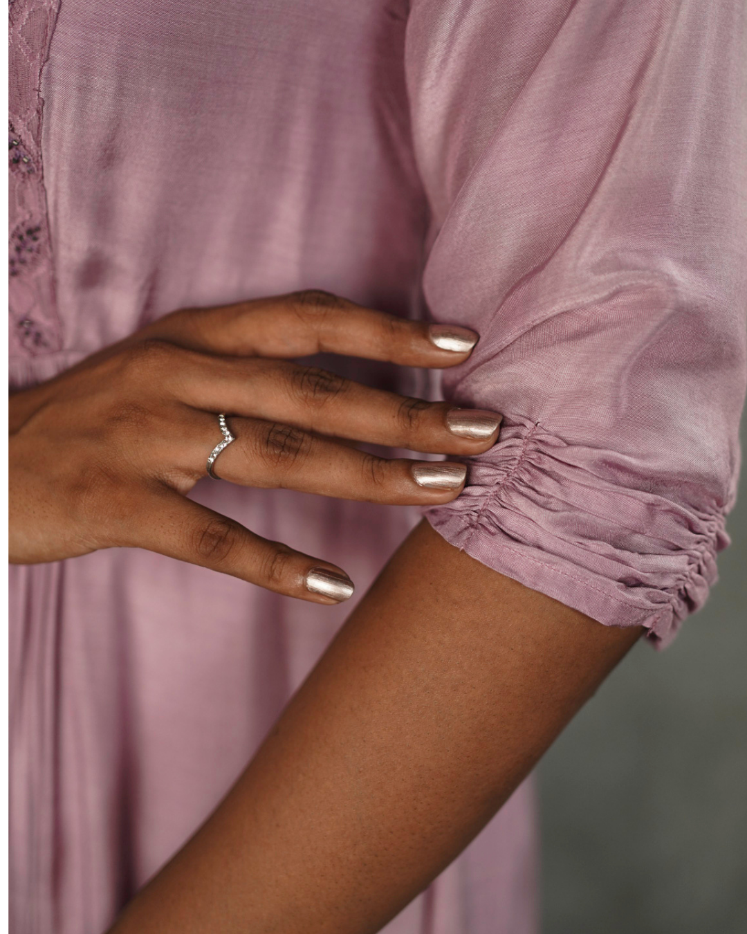 Plum Embroidered Dress