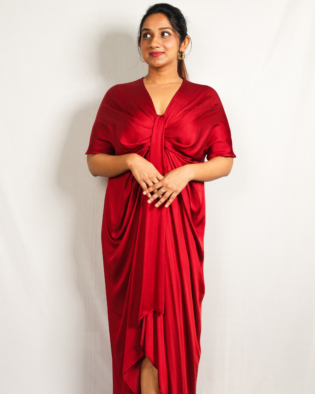 Draped Scarlet Dress